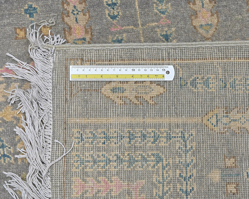 3x4 Gray Kuba Afghan Hand Knotted Wool Area Rug